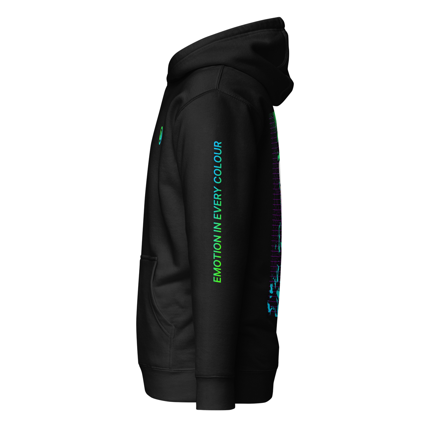 Wireframe Hoodie: Signal Fade Emotional Sleeve
