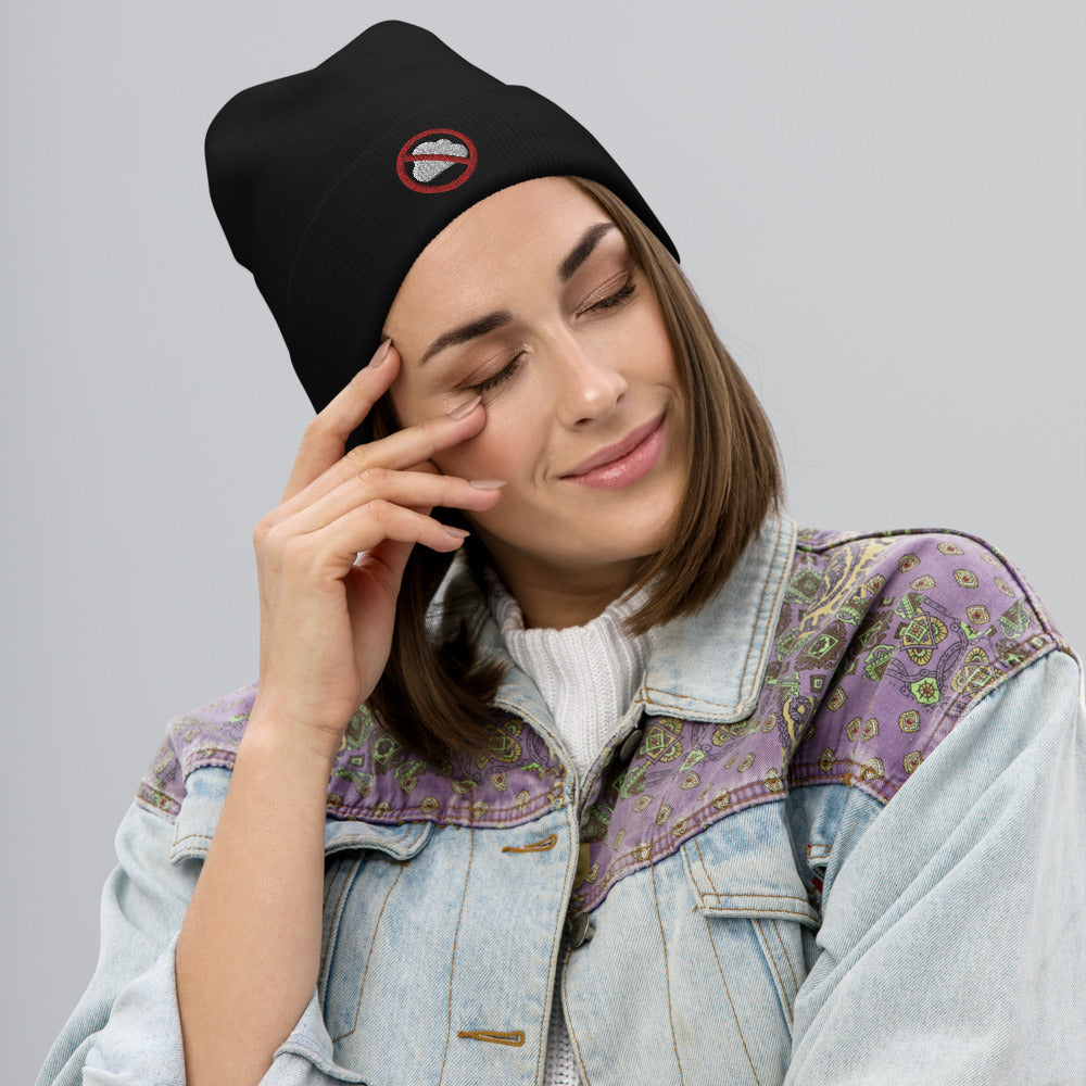 Clouds Prohibited Embroidered Beanie