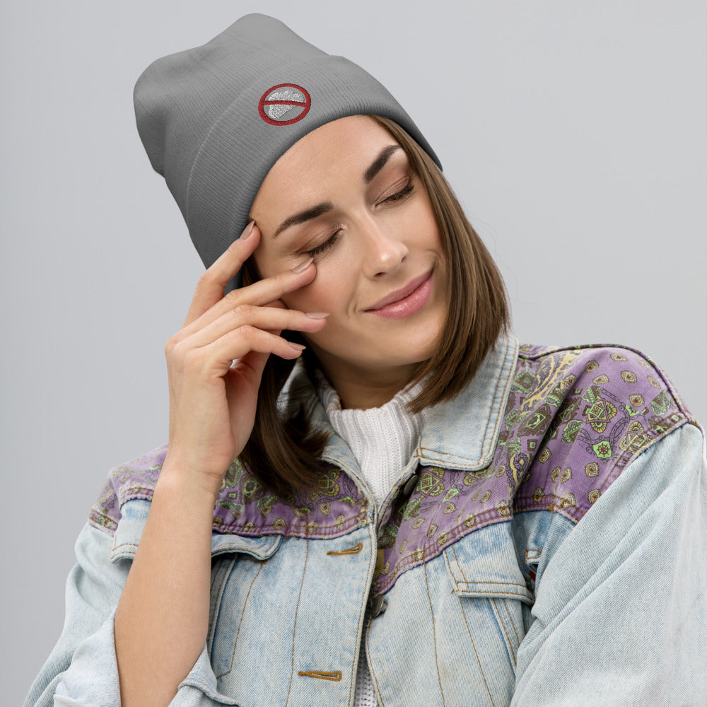 Clouds Prohibited Embroidered Beanie