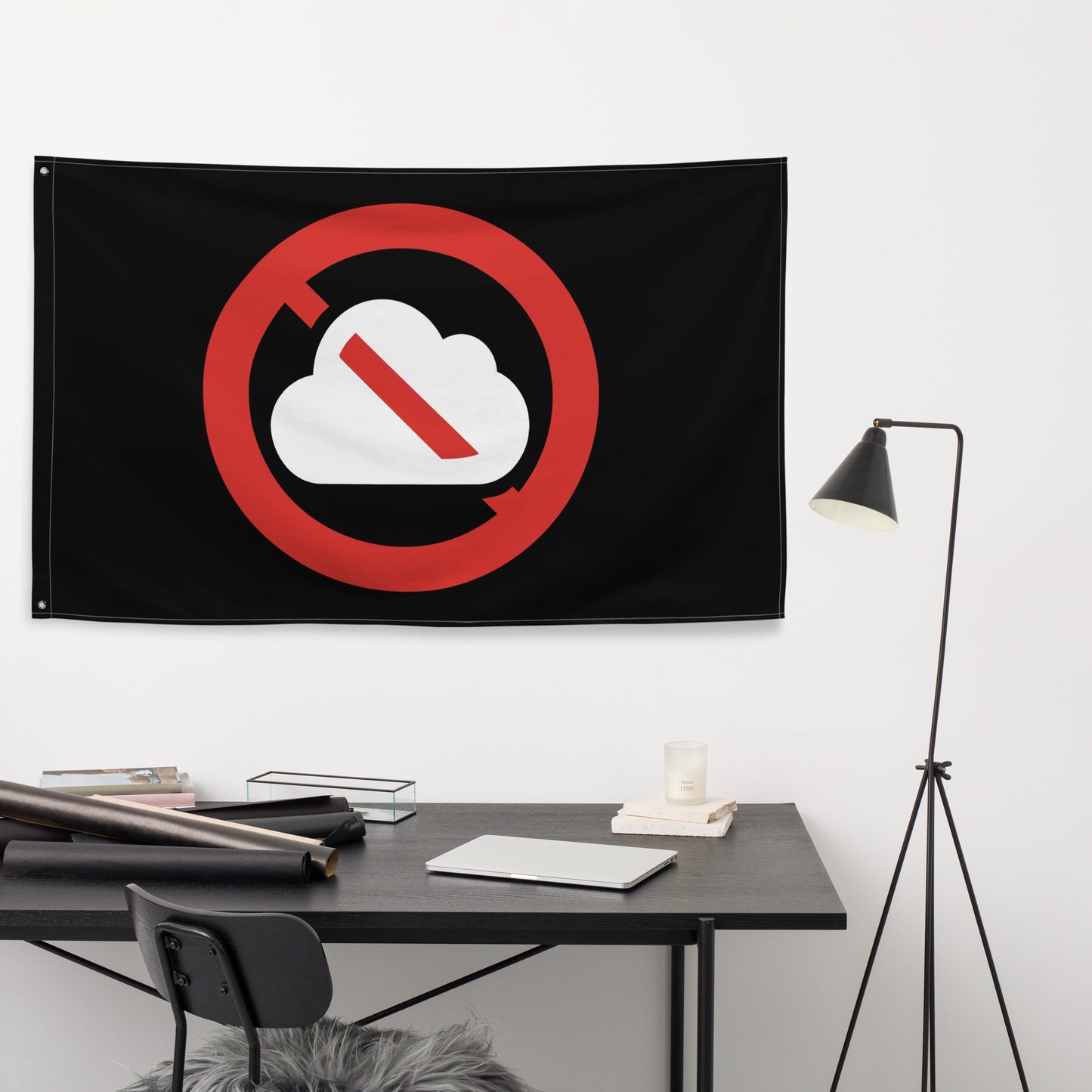 Clouds Prohibited Flag - Black