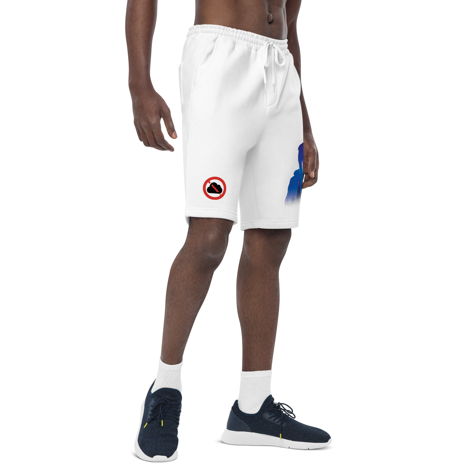 Mens white 2025 fleece shorts